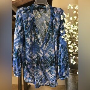 Olivaceous V-Neck Long Sleeve Blouse